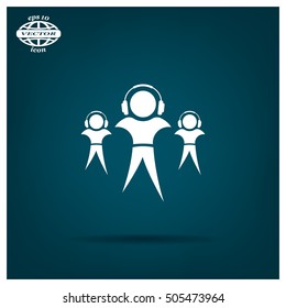 man with headphones vector icon