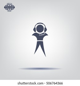 man with headphones vector icon