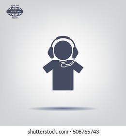 man with headphones vector icon