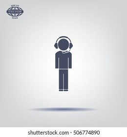 man with headphones vector icon