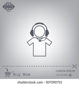 man with headphones vector icon