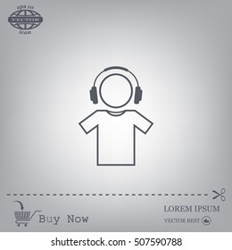 man with headphones vector icon