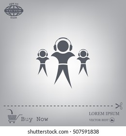 man with headphones vector icon