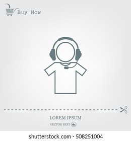 man with headphones vector icon