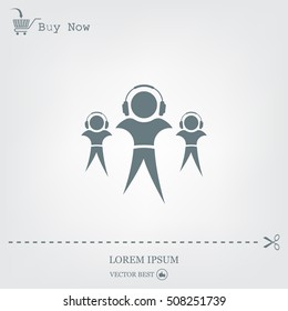 man with headphones vector icon