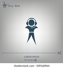 man with headphones vector icon