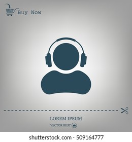 man with headphones vector icon