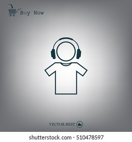 man with headphones vector icon