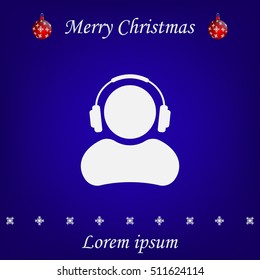 man with headphones vector icon