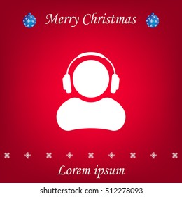 man with headphones vector icon
