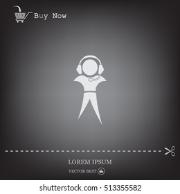 man with headphones vector icon