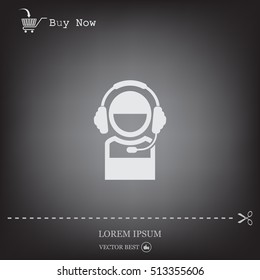 man with headphones vector icon