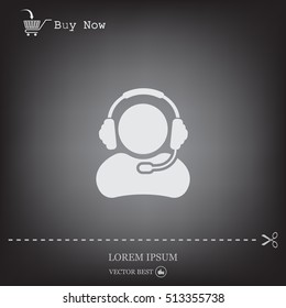 man with headphones vector icon