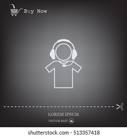 man with headphones vector icon