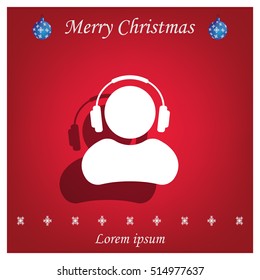 man with headphones vector icon
