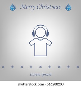 man with headphones vector icon