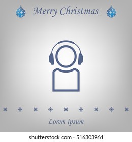 man with headphones vector icon