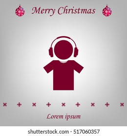 man with headphones vector icon