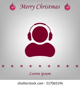 man with headphones vector icon