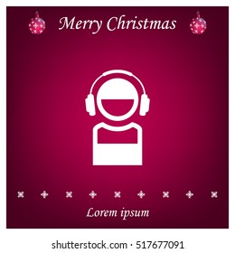 man with headphones vector icon