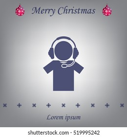 man with headphones vector icon