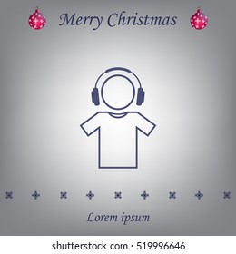 man with headphones vector icon