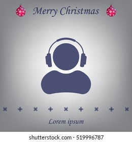 man with headphones vector icon
