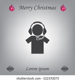 man with headphones vector icon