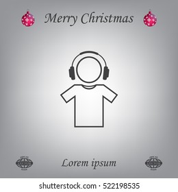 man with headphones vector icon