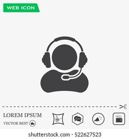 man with headphones vector icon