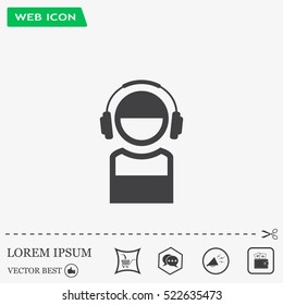 man with headphones vector icon