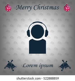 man with headphones vector icon