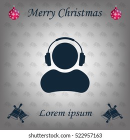 man with headphones vector icon