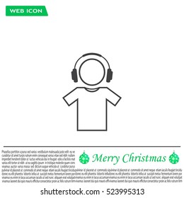 man with headphones vector icon
