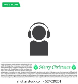 man with headphones vector icon