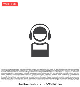 man with headphones vector icon
