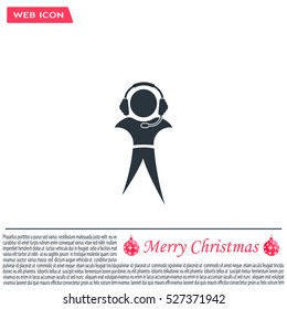 man with headphones vector icon