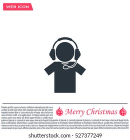 man with headphones vector icon