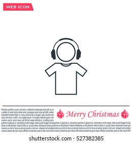man with headphones vector icon