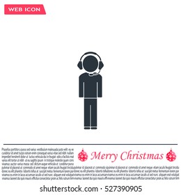 man with headphones vector icon