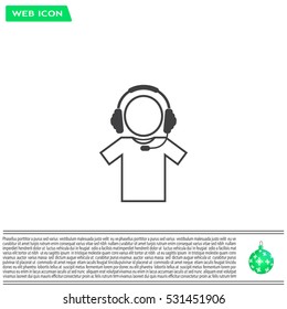man with headphones vector icon