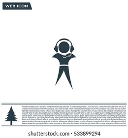 man with headphones vector icon