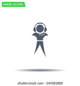 man with headphones vector icon
