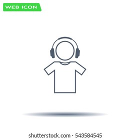 man with headphones vector icon