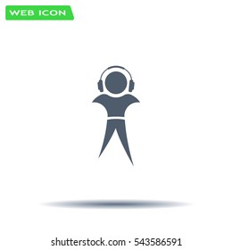 man with headphones vector icon