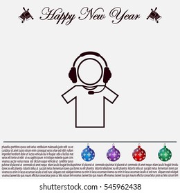 man with headphones vector icon