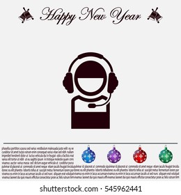 man with headphones vector icon