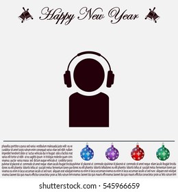 man with headphones vector icon