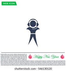 man with headphones vector icon
