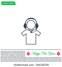 man with headphones vector icon